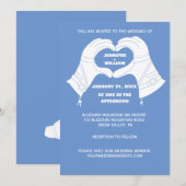 Winter Ski handschoenen in Heart Shape Wedding Kaart (Voorkant / Achterkant)