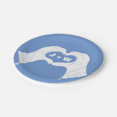 Winter Ski handschoenen in Heart Shape Wedding Papieren Bordje (Gekanteld)