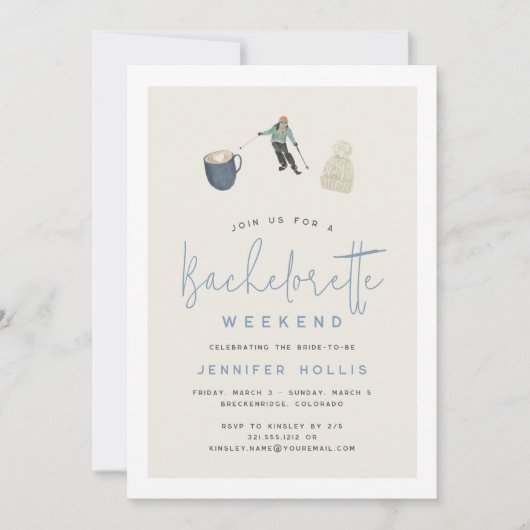 Winter Ski Resort Bachelorette Weekend Itinerary Kaart (Voorkant)