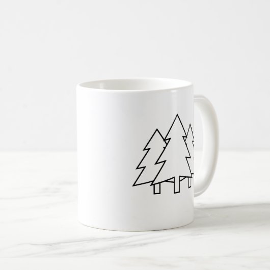 Winter Ski Slopes Monogram Mug Koffiemok (Voorkant rechts)