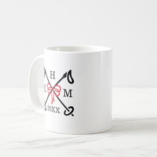 Winter Ski Slopes Monogram Mug Koffiemok (Voorkant links)