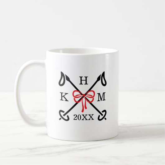 Winter Ski Slopes Monogram Mug Koffiemok (Links)
