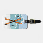 Winter Skien aangepast bagagelabel (Voorkant horizontaal)