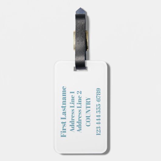 Winter Skien aangepast bagagelabel (Achterkant verticaal)