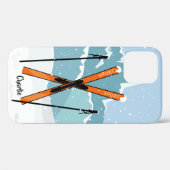 Winter Skien aangepaste naam telefoonhoesjes Case-Mate iPhone Case (Achterkant (horizontaal))