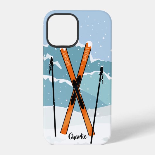 Winter Skien aangepaste naam telefoonhoesjes iPhone Hoesje (Achterkant)