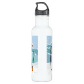 Winter Skiën aangepaste naam waterflessen Waterfles (Achterkant)