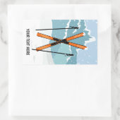 Winter Skien aangepaste tekststickers Rechthoekige Sticker (Tas)