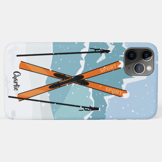 Winter Skien aangepaste telefoongesprekken Case-Mate iPhone Case (Achterkant (horizontaal))