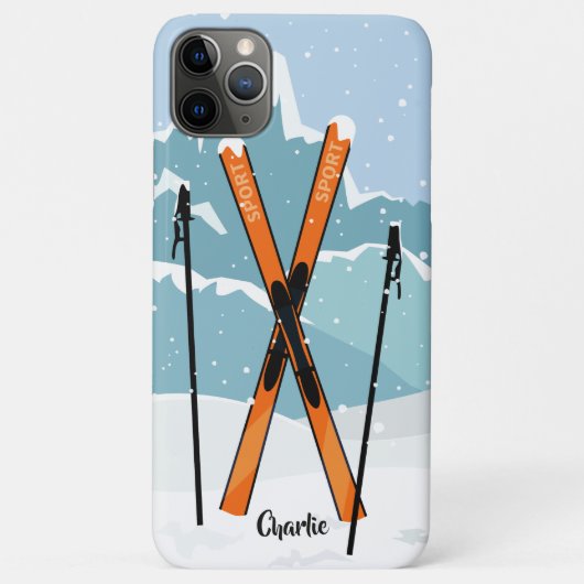 Winter Skien aangepaste telefoongesprekken Case-Mate iPhone Case (Achterkant)