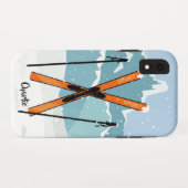 Winter Skien aangepaste telefoongesprekken Case-Mate iPhone Case (Achterkant (horizontaal))