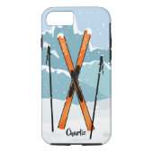 Winter Skien aangepaste telefoongesprekken Case-Mate iPhone Case (Achterkant)