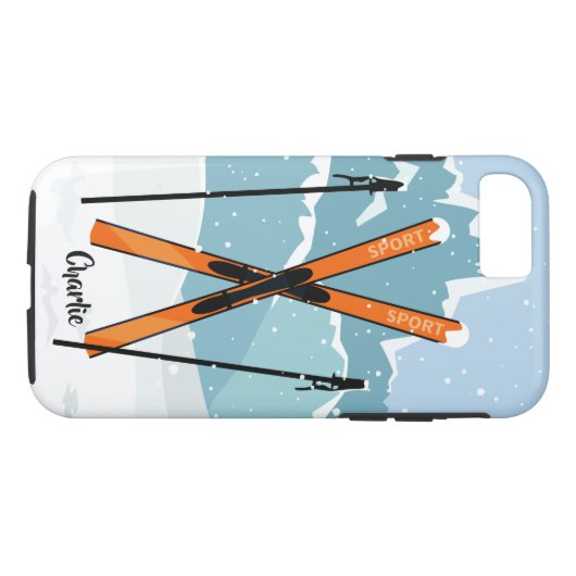 Winter Skien aangepaste telefoongesprekken Case-Mate iPhone Case (Achterkant (Horizontaal))