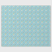 Winter Skien Damast Cadeaupapier (Vlak)