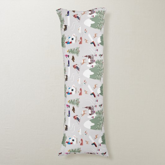 Winter Skiën Mountain Skigebieden Landschap Lichaamskussen (Voorkant Verticaal)