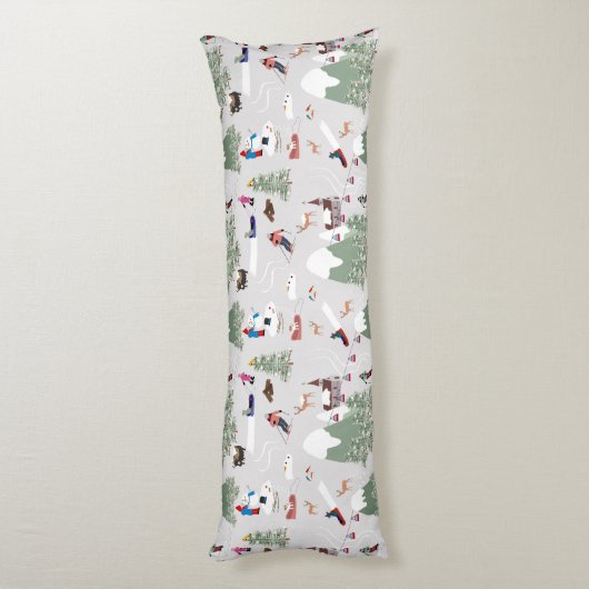 Winter Skiën Mountain Skigebieden Landschap Lichaamskussen (Achterkant (Verticaal))