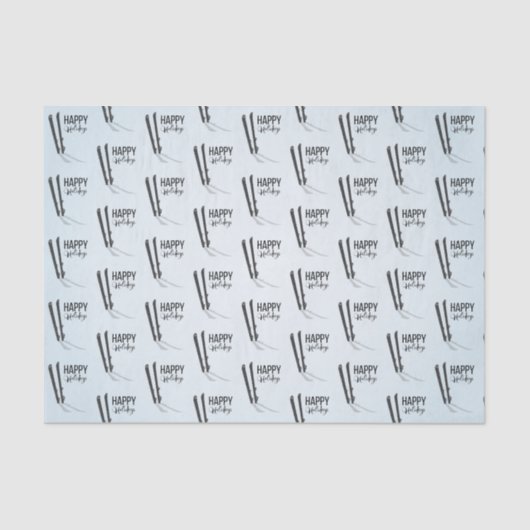 Winter Skien Prettige feestdagen Weefpapier Tissuepapier (Voorkant)