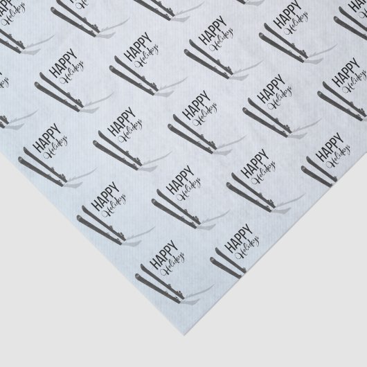 Winter Skien Prettige feestdagen Weefpapier Tissuepapier (Detail)