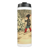 Winter Skiing Coffee Thermosbeker (Voorkant)