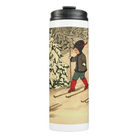 Winter Skiing Coffee Thermosbeker (Voorkant)