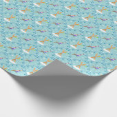 Winter Skiing Damask Cadeaupapier (Hoek)