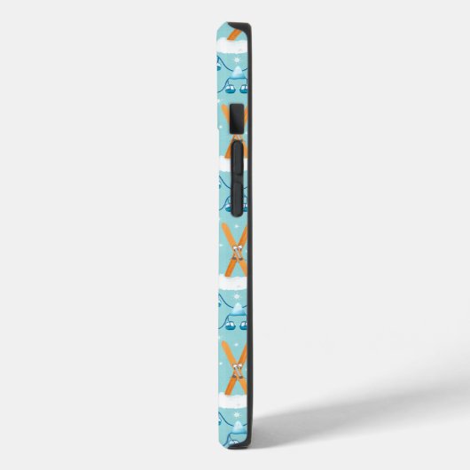 Winter Skiing Damask Case-Mate iPhone Case (Achterkant / Links)