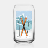Winter Skiing, douanenaam Blikvorm Glas (Voorkant)