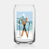Winter Skiing, douanenaam Blikvorm Glas (Achterkant)