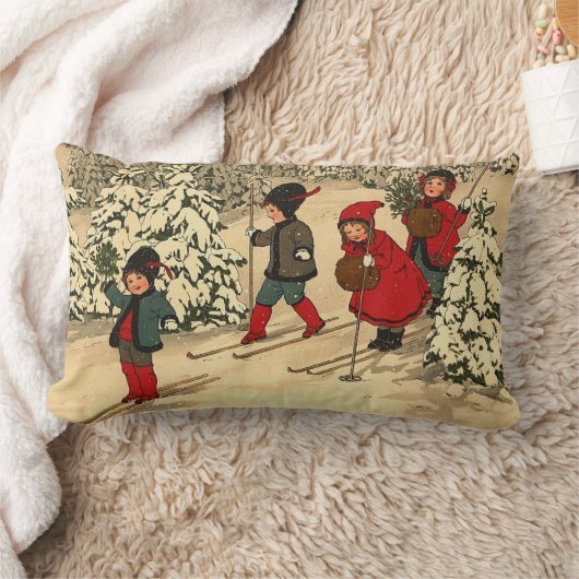 Winter Skiing Kussen (Deken)