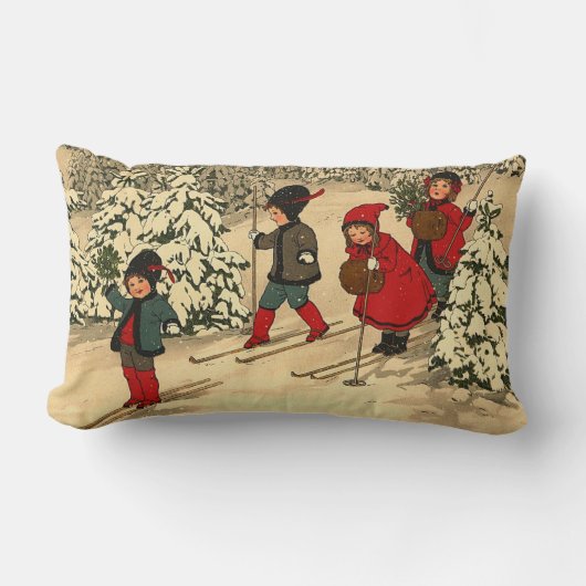 Winter Skiing Kussen (Voorkant)
