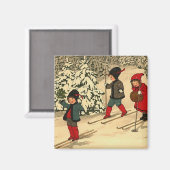Winter Skiing Magneet (Voorkant / Achterkant)