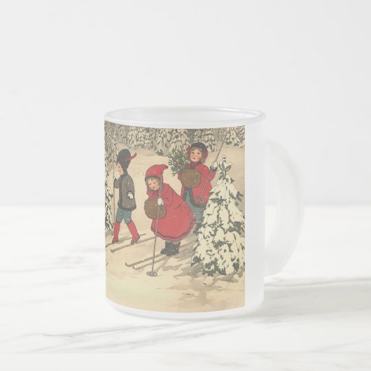 Winter Skiing Matglas Koffiemok (Voorkant rechts)