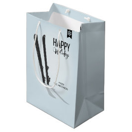 Winter Skiing Prettige feestdagen Gift Bag Medium Cadeauzakje