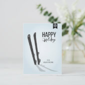 Winter Skiing Prettige feestdagen kerstBriefkaart (Staand voorkant)
