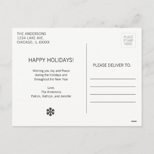 Winter Skiing Prettige feestdagen kerstBriefkaart (Achterkant)