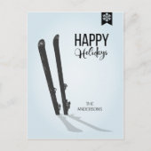 Winter Skiing Prettige feestdagen kerstBriefkaart (Voorkant)