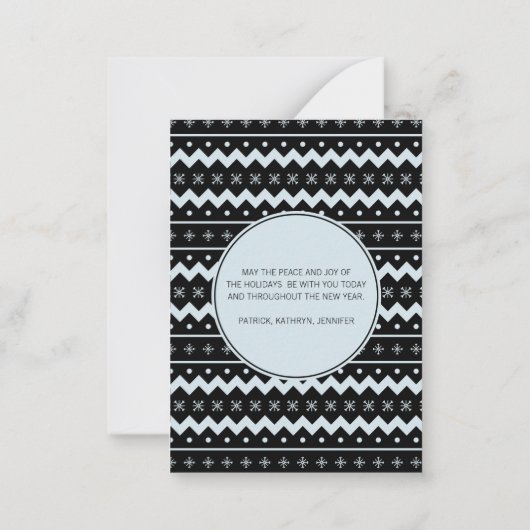 Winter Skiing Prettige feestdagen Mini Note Kaart Notitiekaartje (Achterkant)