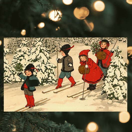 Winter Skiing Rechthoekige Sticker