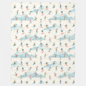 Winter Skiing Snow Mountains Pattern Sports Fleece Deken (Voorkant)