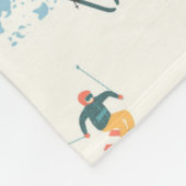 Winter Skiing Snow Mountains Pattern Sports Fleece Deken (Hoek)