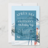 Winter Skiing Watercolor Apres Ski Birthday Party Kaart (Voorkant)