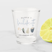 Winter Skioord Persoonlijk Afscheid van het Meisje Shot Glas (Voorkant)