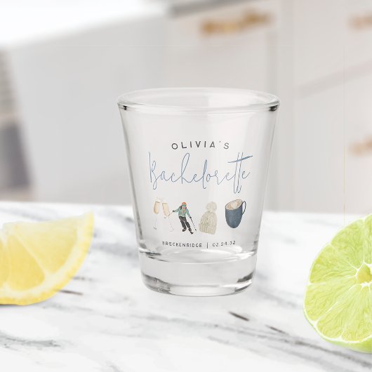 Winter Skioord SPersonaliseerbare Bachelorette-fee Shot Glas
