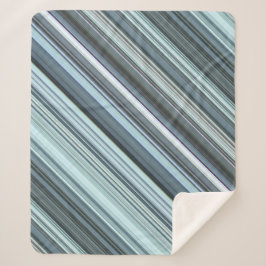 Winter Sky Aqua Blue Stripe Sherpa Deken