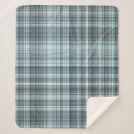 Winter Sky Blue Plaid Sherpa Deken