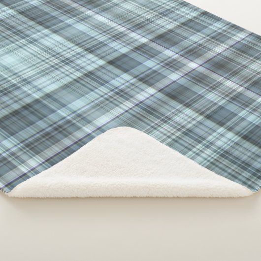 Winter Sky Blue Plaid Sherpa Deken (3/4)