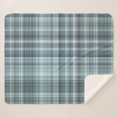 Winter Sky Blue Plaid Sherpa Deken (Voorkant (horizontaal))