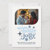 Winter Sky Modern Blue Christmas Photo Feestdagenkaart (Voorkant)