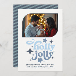 Winter Sky Modern Blue Christmas Photo Feestdagenkaart