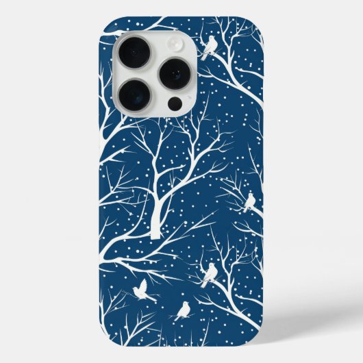 Winter Sky Witte Vogels Sneeuwvlokken Case-Mate iPhone Case (Achterkant)